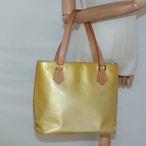 LOUIS VUITTON Monogram Vernis Houston Hand Bag Beige M91004 LV Auth ep8871 - Picture 15 of 16